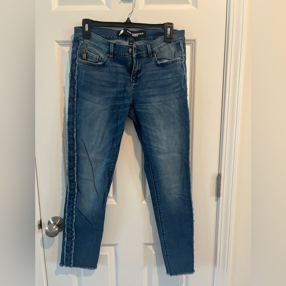 Karl Lagerfeld Blue Skinny Jeans with side denim stripe